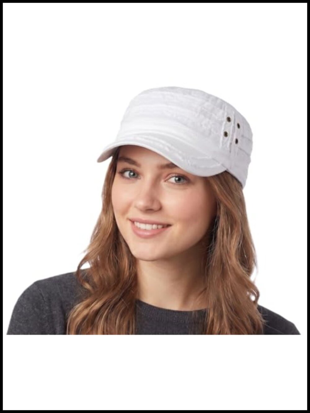 D&Y Unisex 100% Cotton Military Cadet Hat Distressed Frayed Flat Top Adjustable